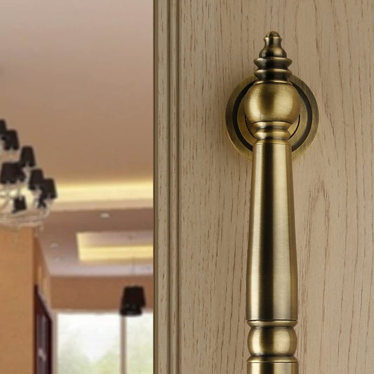 Brass Antique Door Handle, Door Handles for Main Door, Handle Head Design - 1 Pcs