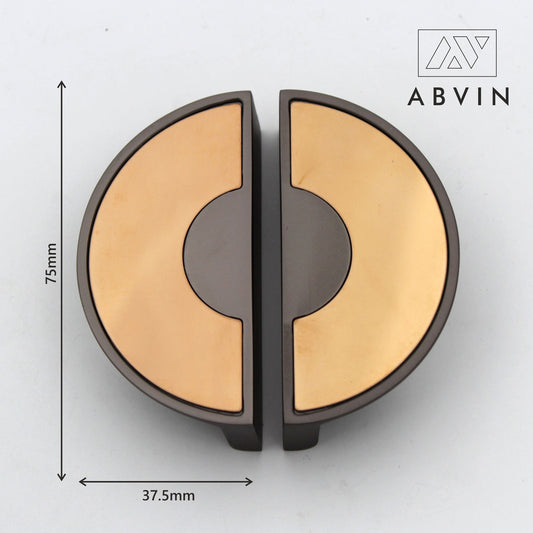 3" Grey Copper Half Style Door Cabinet Wardrobe Handles