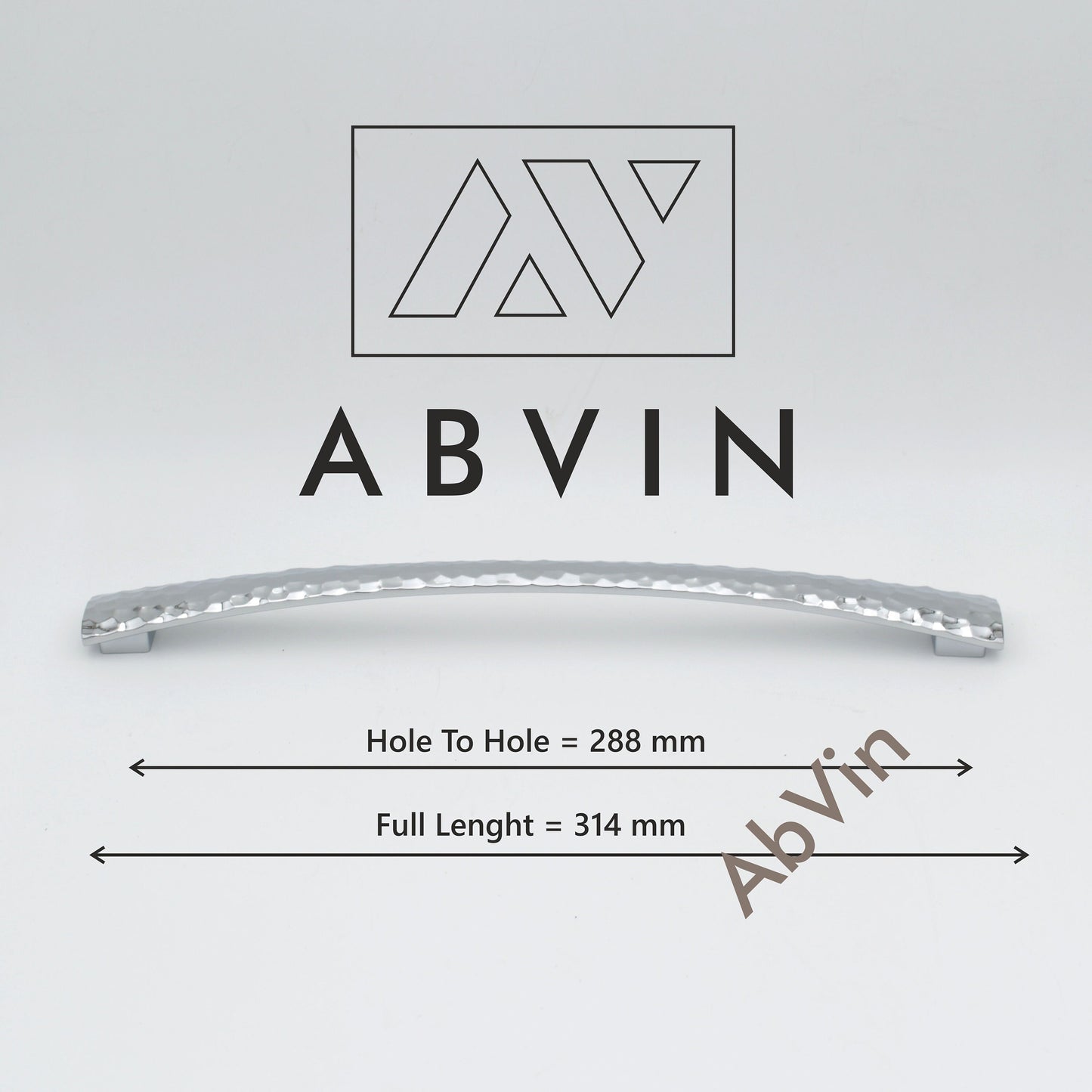 ABVIN PREMIUM Hammered Chrome Nickle Modern Solid Long Pull Bar Handles For Doors Cabinets Cupboards Drawers