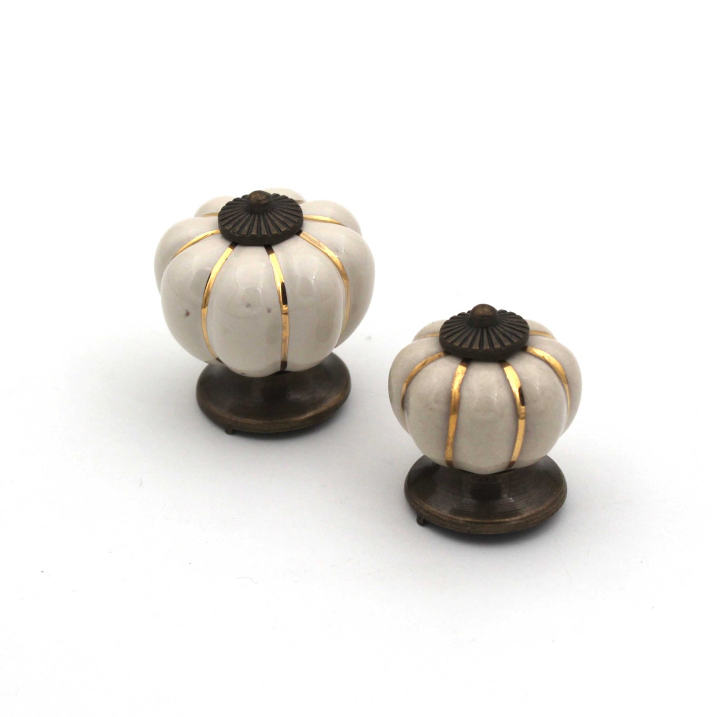 Solid Ceramic Finish Cabinet Knobs – Cream Gold Finish | Modern Bar Handle for Kitchen, Drawer & Wardrobe (1 Pc)