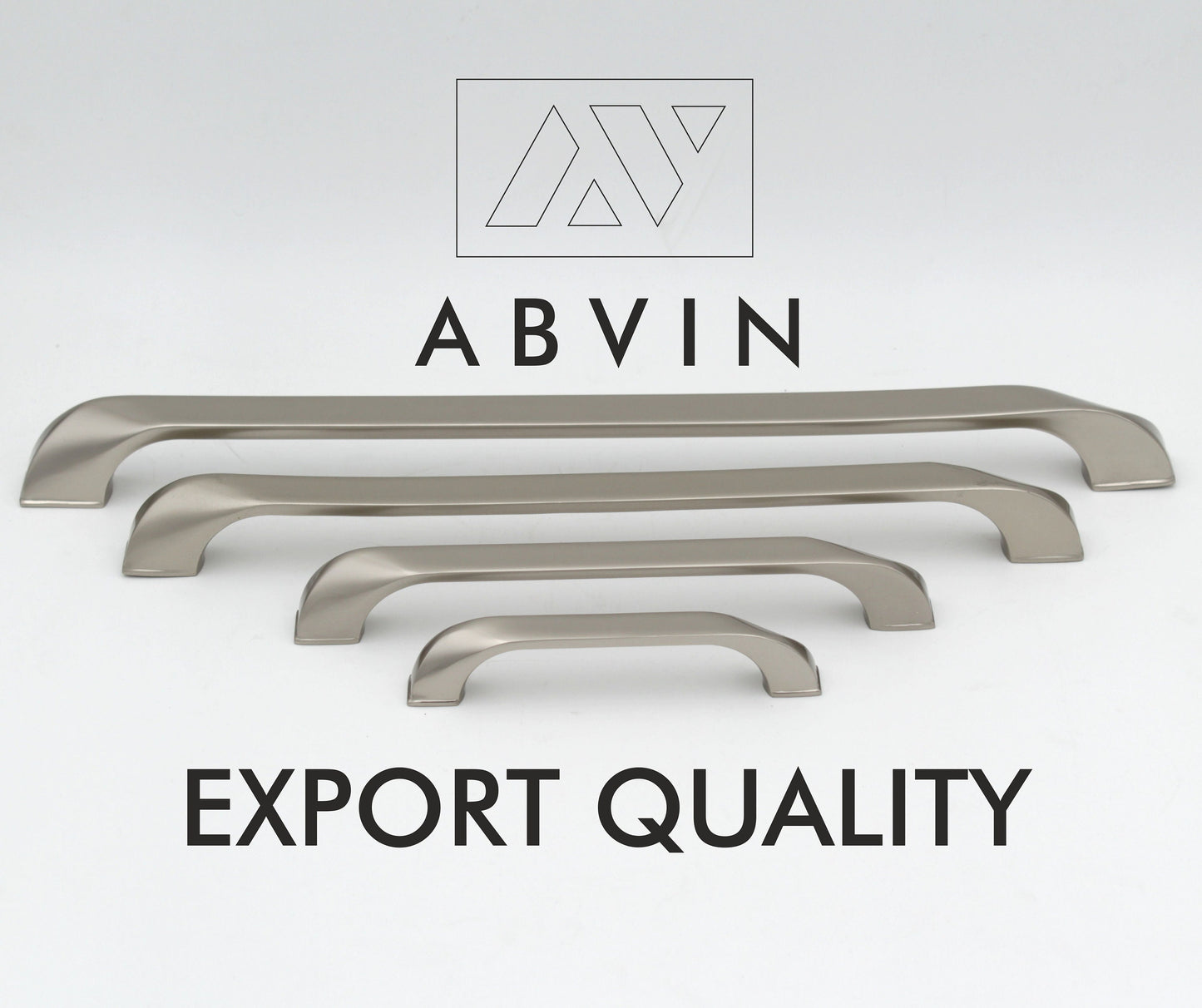ABVIN PREMIUM Curved Sartin SS Modern Solid Long Pull Bar Handles For Doors Cabinets Cupboards Drawers - 1 piece