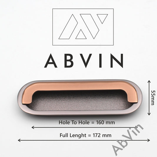 Embedded ABVIN Sliding door Concealed And Drawer handles Flush Pull in Grey Copper finish Cabinet Slider Handle And Drawer pulls - 1 pcs