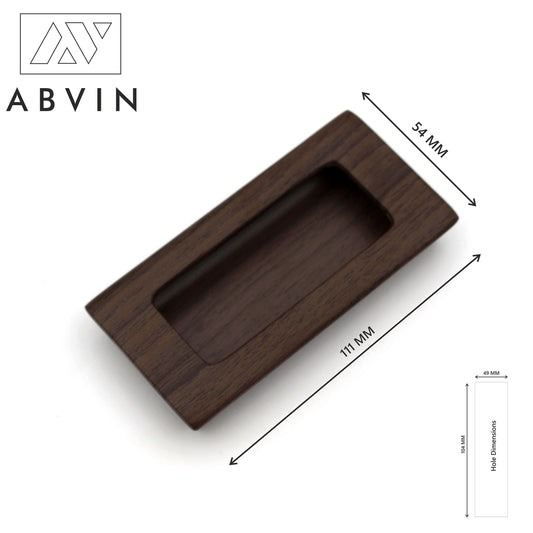Embedded ABVIN Sliding door Concealed And Drawer handles Flush Pull in Wooden finish Cabinet Dresser Slider Handle And Drawer pulls - 1 pcs