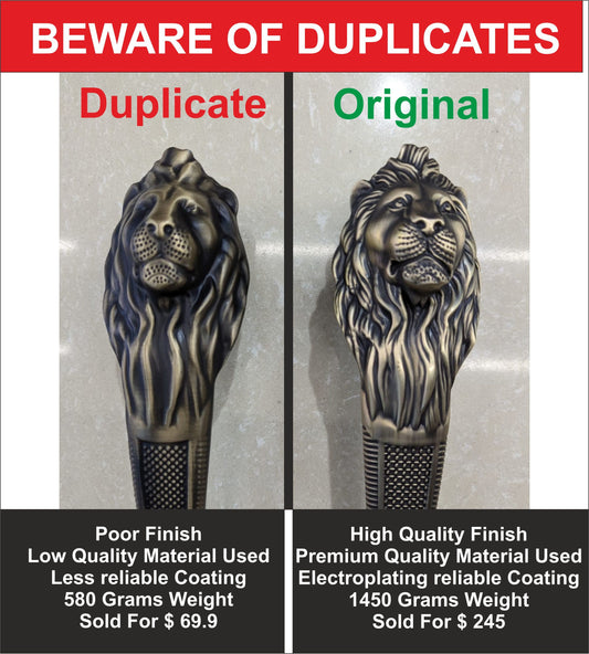 Lion Antique Door Handle 14.9" , Door Pull Entry Door Handle Lion Head Design - 1 Pcs