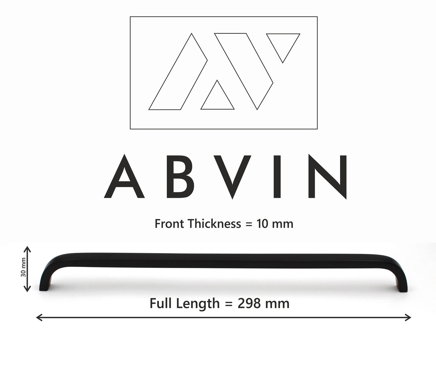 Premium Thin Black Brass Bar Handles, Modern Cabinet Hardware, Furniture Pulls for Doors, Cabinets, Cupboards & Drawers