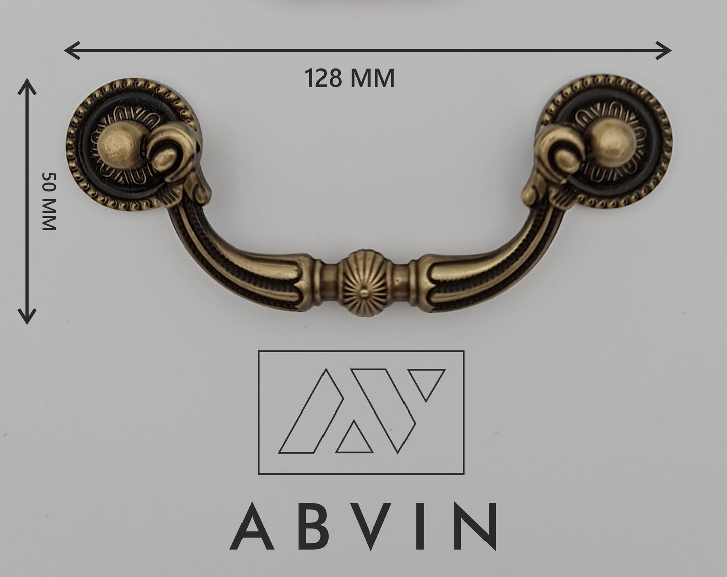 ABVIN Vintage Antique Carving Drop Bail Pull Ring Dresser Drawer Pulls Handles Antique Bronze Rustic