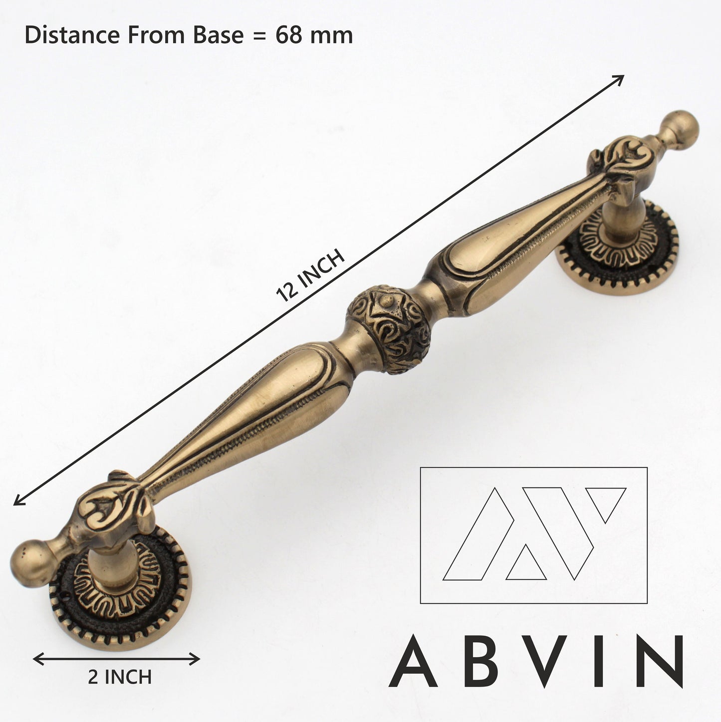 ABVIN Pure Brass Vintage Design look Modern Solid Long Pull Bar Handles For Doors Cabinets Cupboards Drawers