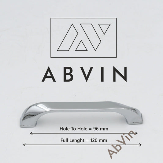 ABVIN PREMIUM Curved Polished Chrome Modern Solid Long Pull Bar Handles For Doors Cabinets Cupboards Drawers Appliance - 1 piece