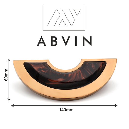 5.5" Modern Semi Circle Copper Finish Handles Pulls Cabinet Drawer Dresser Furniture Knob Handle Pulls - 1 pcs