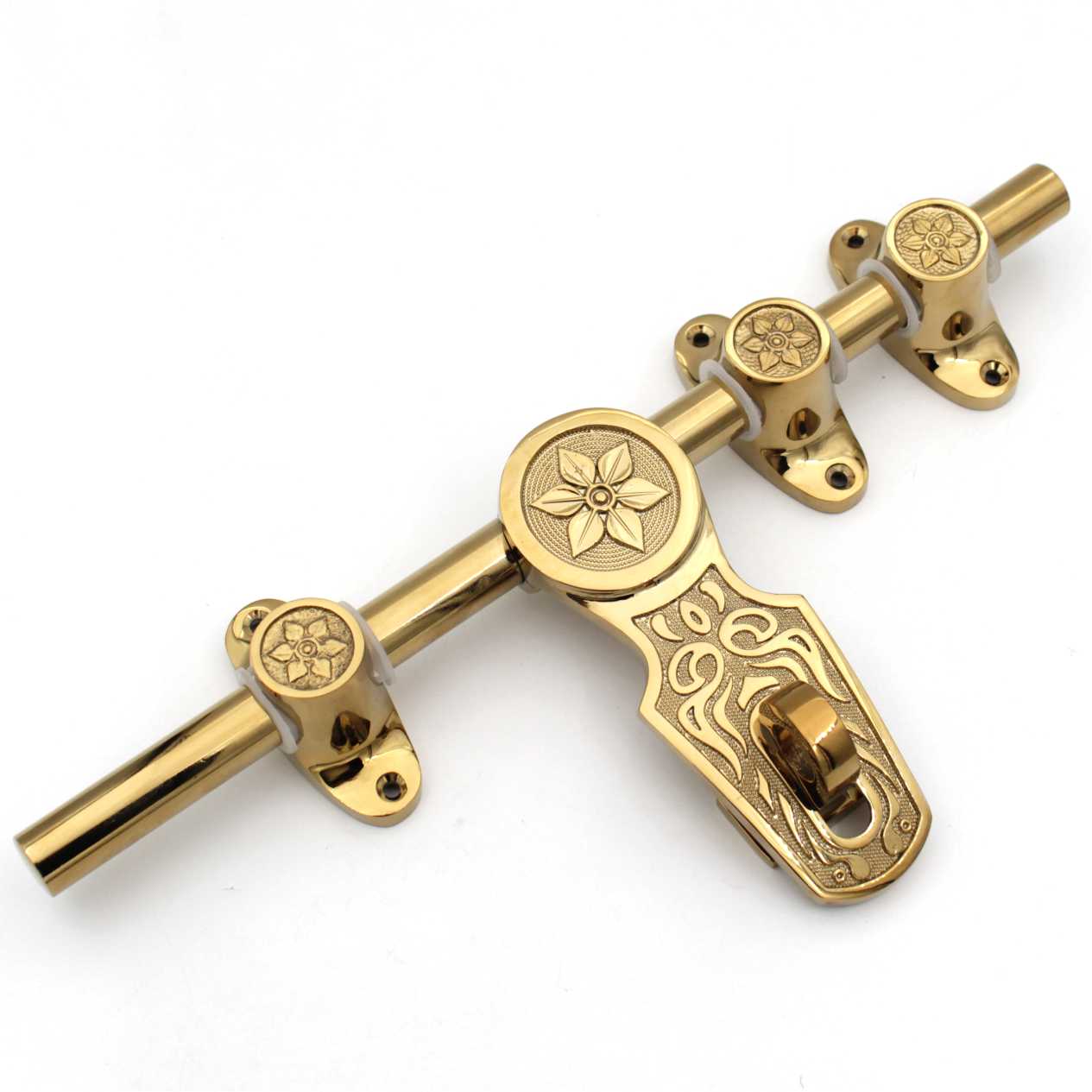 PVD GOLD Main Door 12" Brass Aldrop – 100% Handmade Solid Brass Latch, Brass Sliding Door Bolt - 1 set