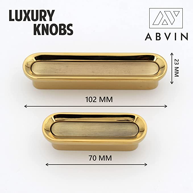 ABVIN Dual Golden Drawer Knobs Unique Cabinet Pulls, Beautiful Drawer Knobs, Decorative Knobs, Dresser Knobs, Drawer Pulls, Knobs and Pulls ABVIN009 - 1 Pcs