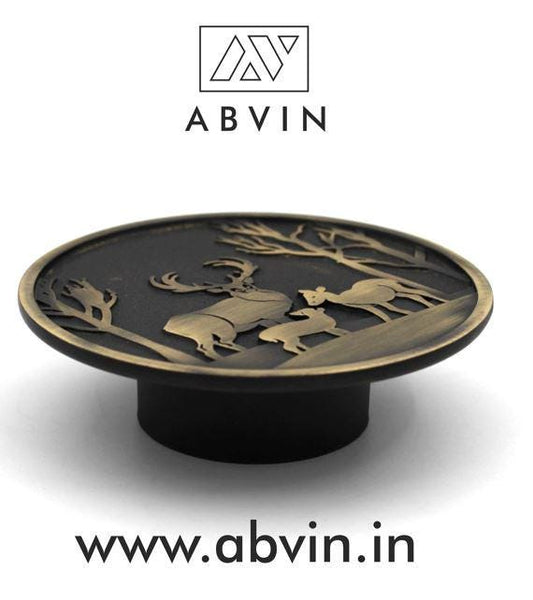 Deer Family Antique knob Drawer Pulls Handles Dresser Cabinet Kitchen Knobs - 1 piece