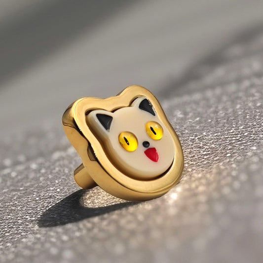 Cat Gold Black knob Drawer Pulls Handles Dresser Cabinet Kitchen Knobs - 1 piece