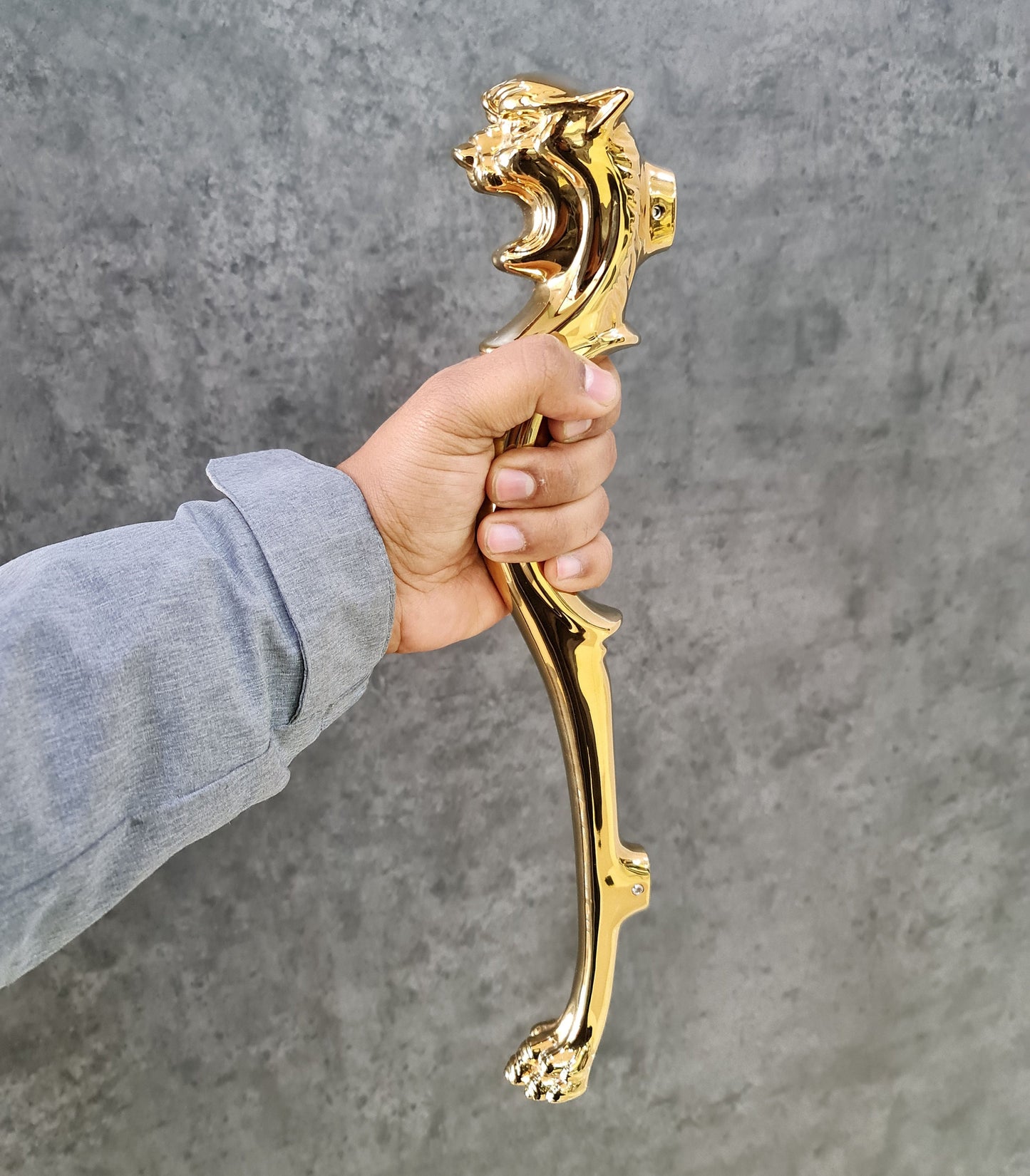 PVD Gold Beast Door Handle, Door Handles for Main Door, Handle Beast Head Design - 1 Pcs