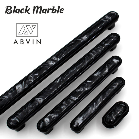Modern Black Marble Handles Pulls Cabinet Drawer Dresser Furniture Knob Handle Appliance Pulls - 1 pcs