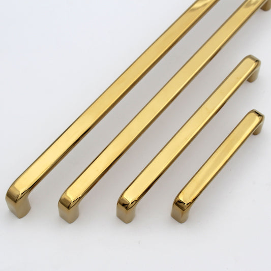 Modern Curved PVD Gold Handles Pulls Cabinet Drawer Dresser Furniture Knob Handle Pulls - 1 pcs