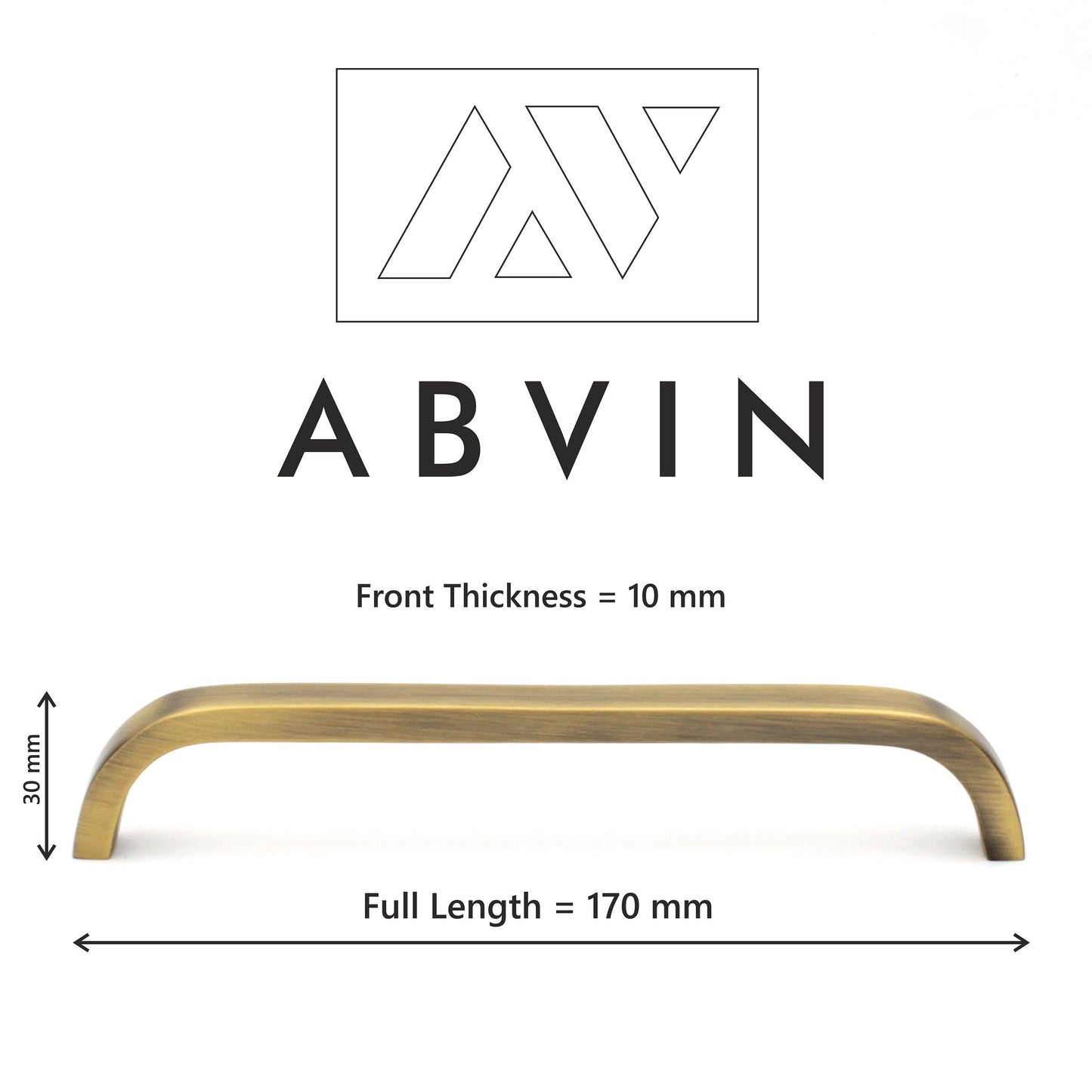 Premium Thin Matt Solid Brass Bar Handles, Modern Gold Cabinet Hardware, Furniture Pulls for Doors, Cabinets, Cupboards & Drawers