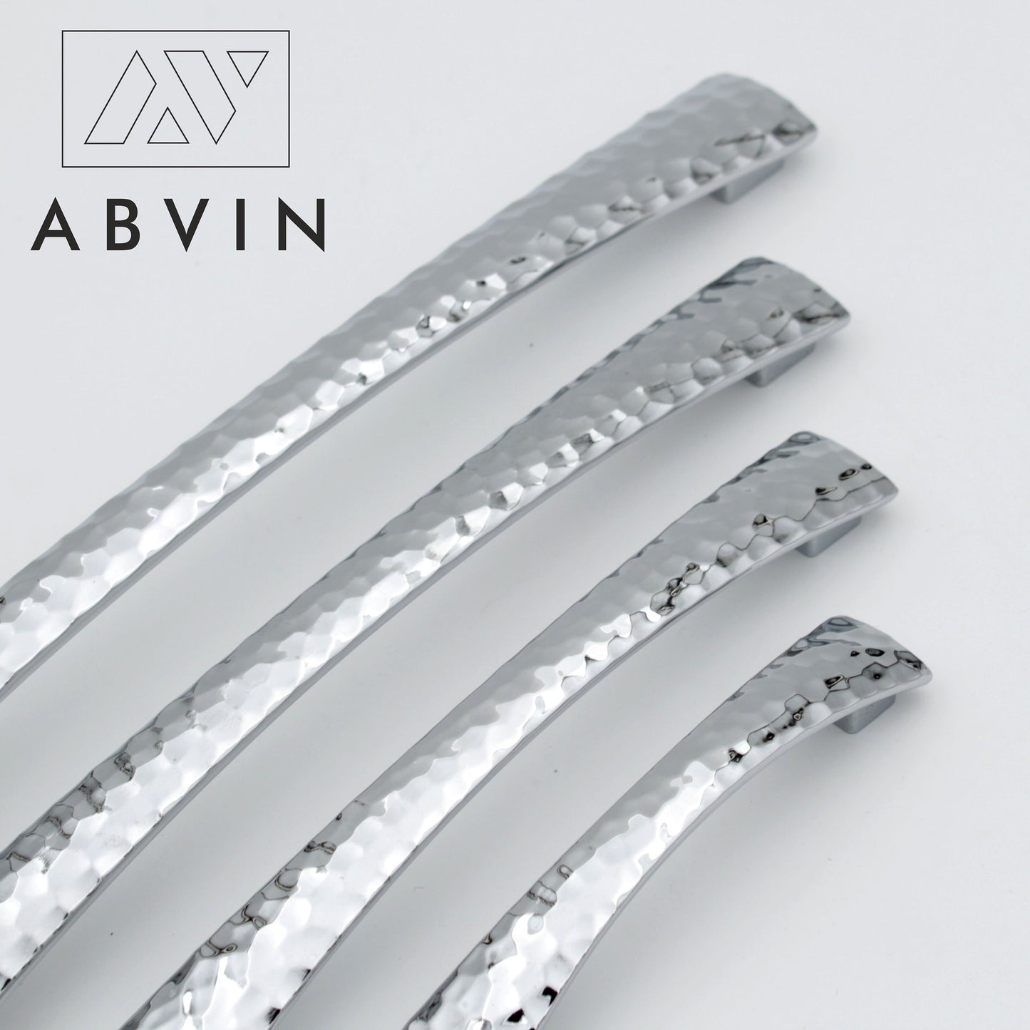 ABVIN PREMIUM Hammered Chrome Nickle Modern Solid Long Pull Bar Handles For Doors Cabinets Cupboards Drawers