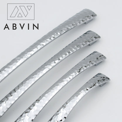 ABVIN PREMIUM Hammered Chrome Nickle Modern Solid Long Pull Bar Handles For Doors Cabinets Cupboards Drawers