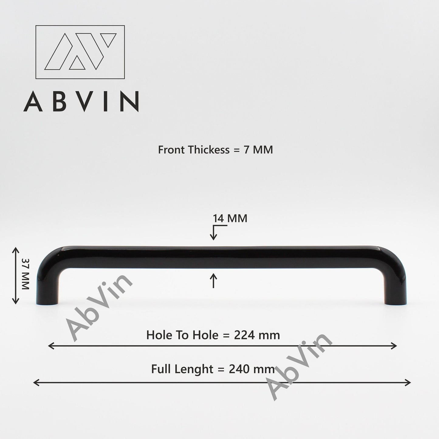 PREMIUM Black shiny Modern Solid Long Pull Bar Handles For Doors Cabinets Cupboards Drawers Appliance Pulls