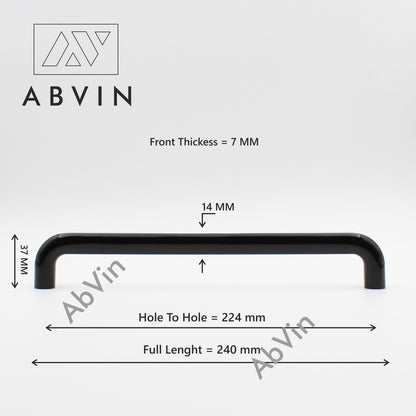 PREMIUM Black shiny Modern Solid Long Pull Bar Handles For Doors Cabinets Cupboards Drawers Appliance Pulls