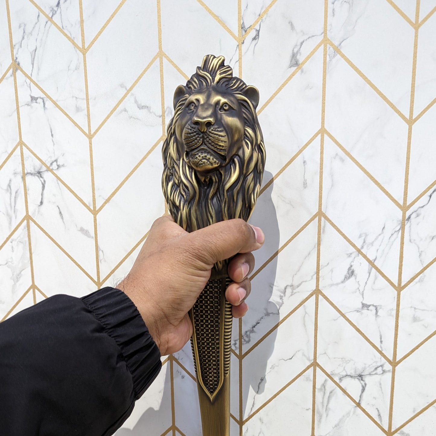 19.5" Large Lion Antique Door Handle, Door Handles for Main Door, Handle Lion Head Design - 1 Pcs