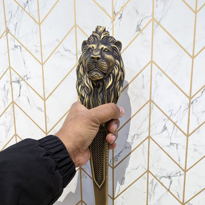 19.5" Large Lion Antique Door Handle, Door Handles for Main Door, Handle Lion Head Design - 1 Pcs