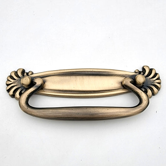 ABVIN Pure Brass Vintage Antique Carving Drop Bail Pull Ring Dresser Drawer Pulls Handles Antique Bronze Rustic Cabinet Knobs - 1 Piece