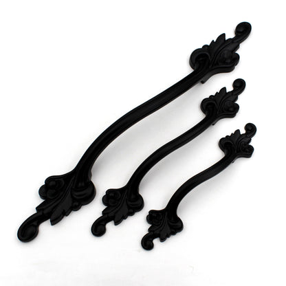 Antique Flower Handles Pulls Cabinet Drawer Dresser Furniture Knob Handle Pulls Matt Dark - 1 pcs