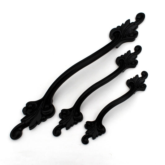 Antique Flower Handles Pulls Cabinet Drawer Dresser Furniture Knob Handle Pulls Matt Dark - 1 pcs