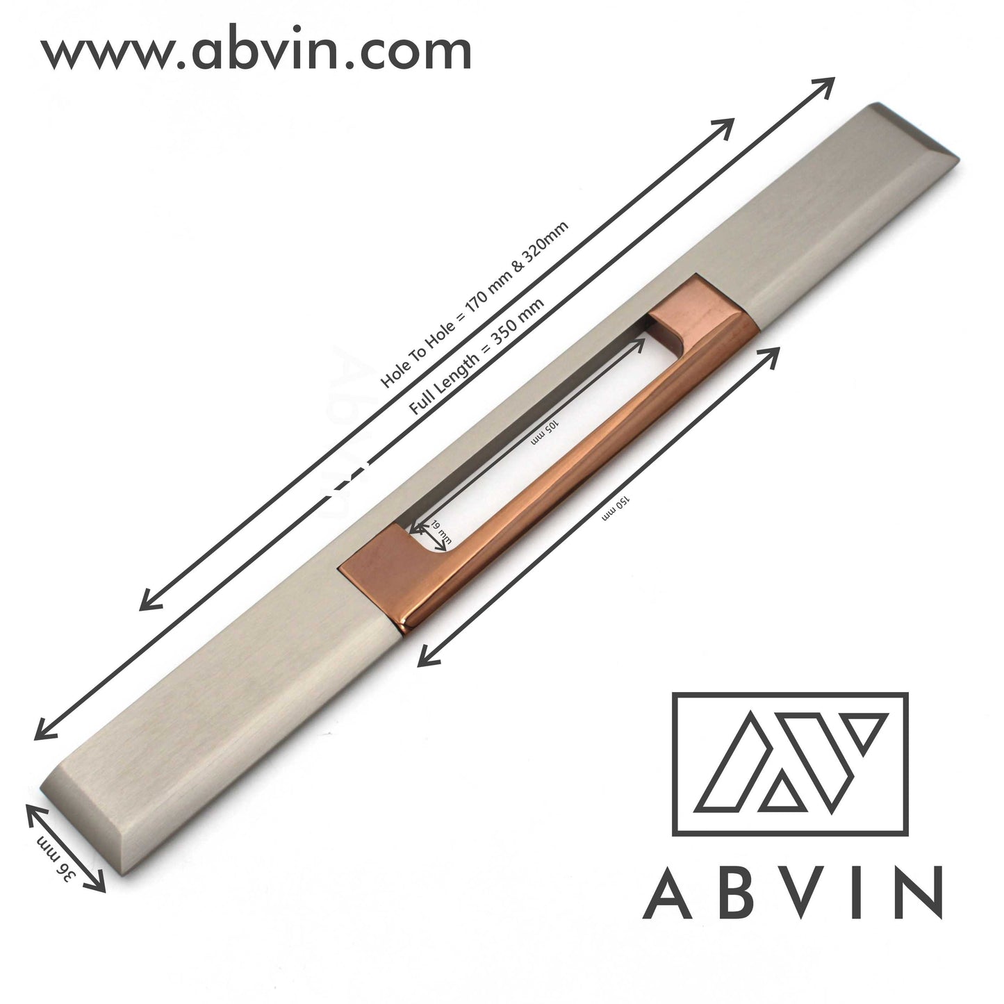 Modern Brush Silver Copper Cabinet Pull: ABVIN Furniture Handle