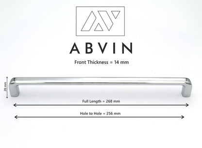 ABVIN PREMIUM Curve Polished Chrome Modern Solid Long Appliance Pulls Bar Handles For Doors Cabinets Cupboards Drawers - 1 piece