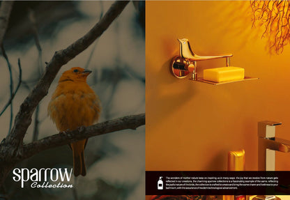 Sparrow Pure Brass PVD GOLD Bathroom Accessories Soap dishes, toilet paper holder, towels holder, hooks , Soap Dispenser