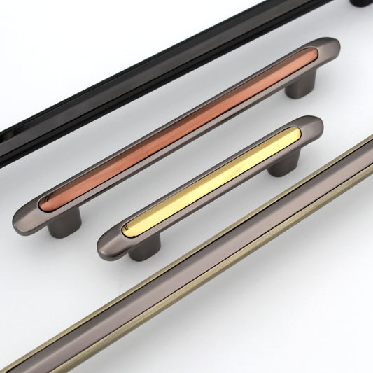 Modern Dual Tone Handles Pulls Cabinet Drawer Dresser Furniture Knob Handle Pulls - 1 pcs