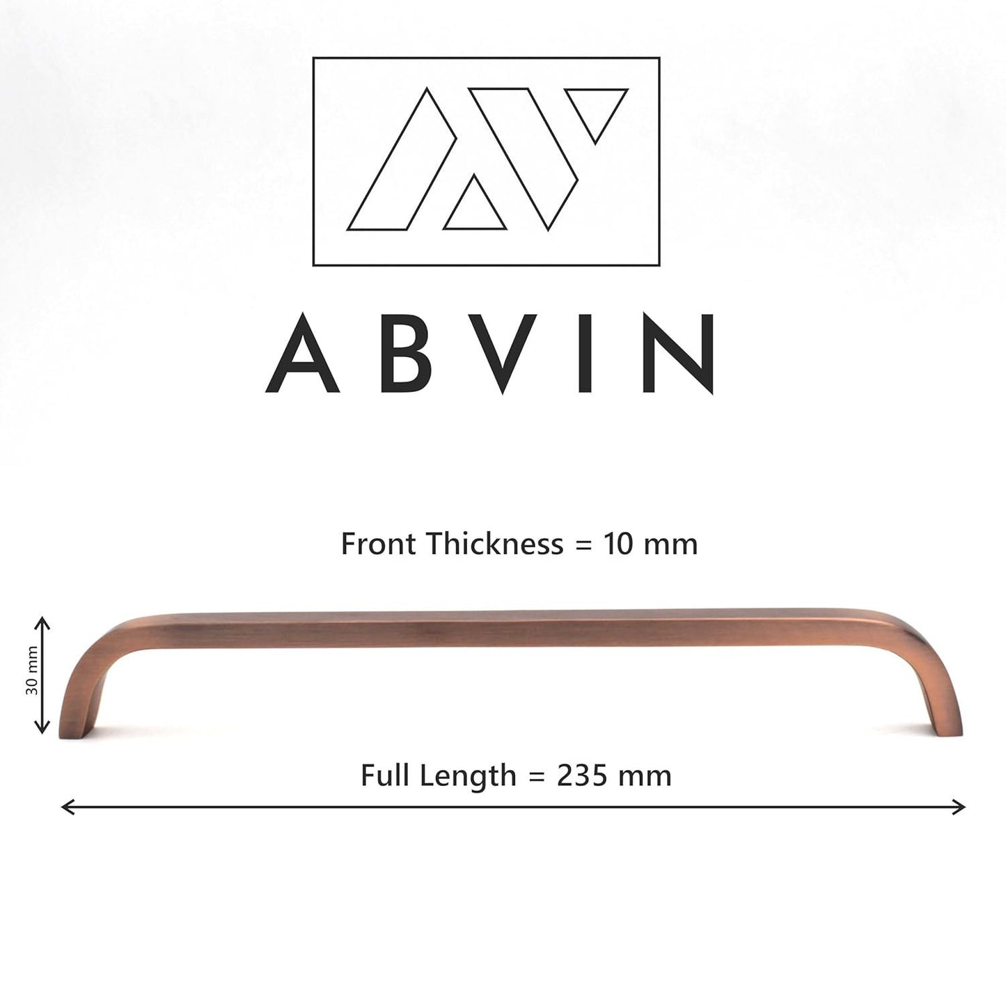 Premium Matt Copper Thin Matt Solid Brass Bar Handles, Modern Cabinet Hardware, Furniture Pulls for Doors, Cabinets, Cupboards Drawers