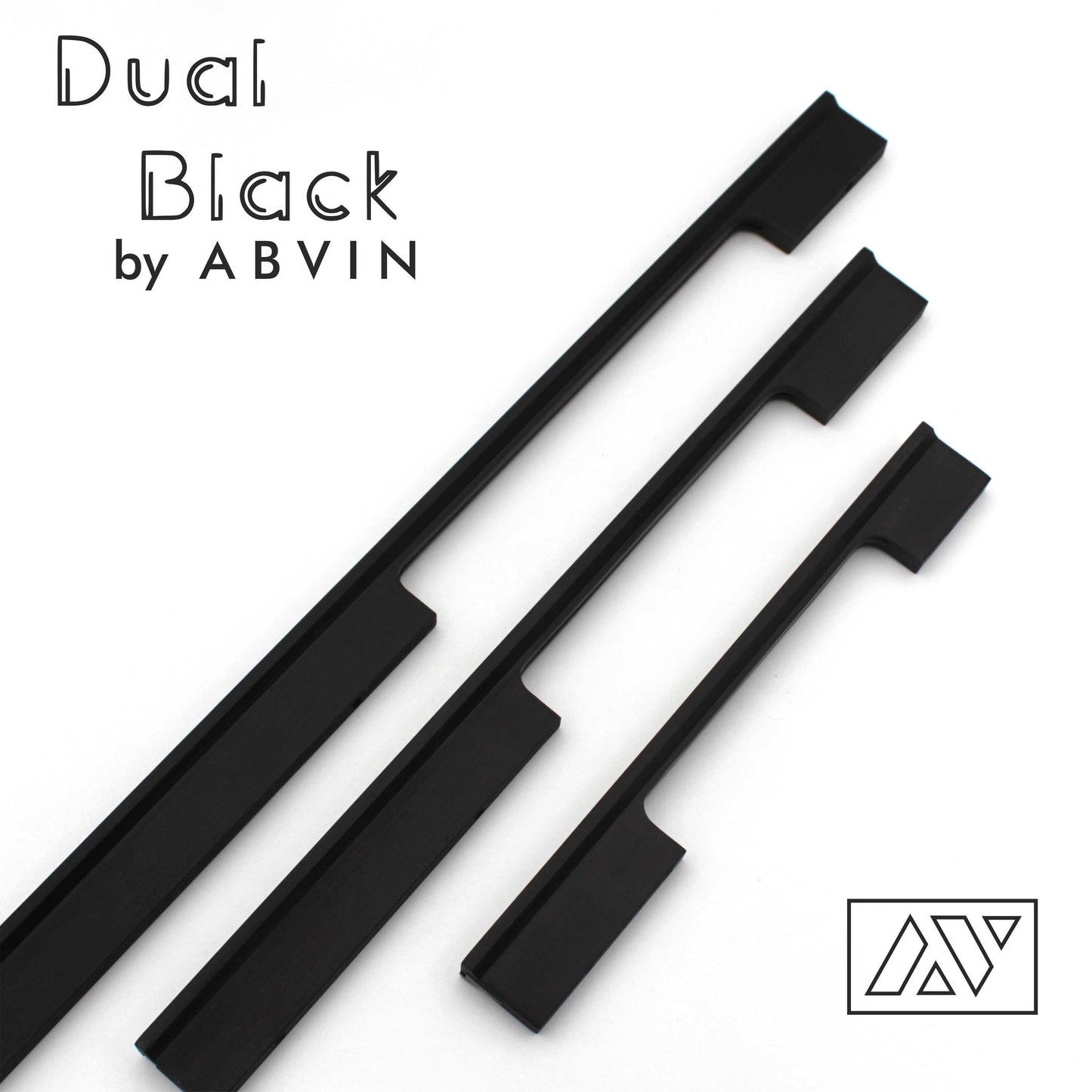 Modern Long Unique Dual Black Handles Pulls Cabinet Drawer Dresser Furniture Knob Handle Appliance Pulls 1 piece