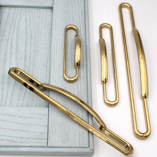 Modern Gold Finish Handles Pulls Cabinet Drawer Dresser Furniture Knob Handle Pulls - 1 piece