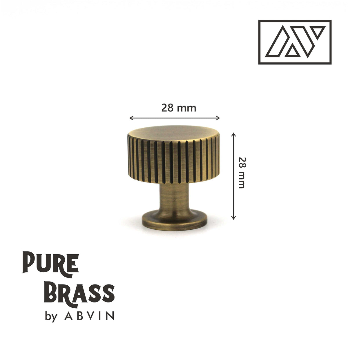ABVIN Premium Brass Antique Knurled Knobs Handles, Furniture Pulls Cabinets Cupboards Drawers knob
