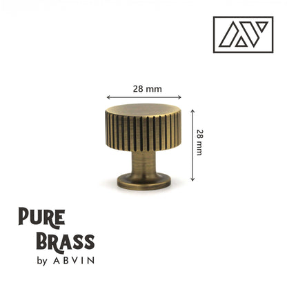 ABVIN Premium Brass Antique Knurled Knobs Handles, Furniture Pulls Cabinets Cupboards Drawers knob
