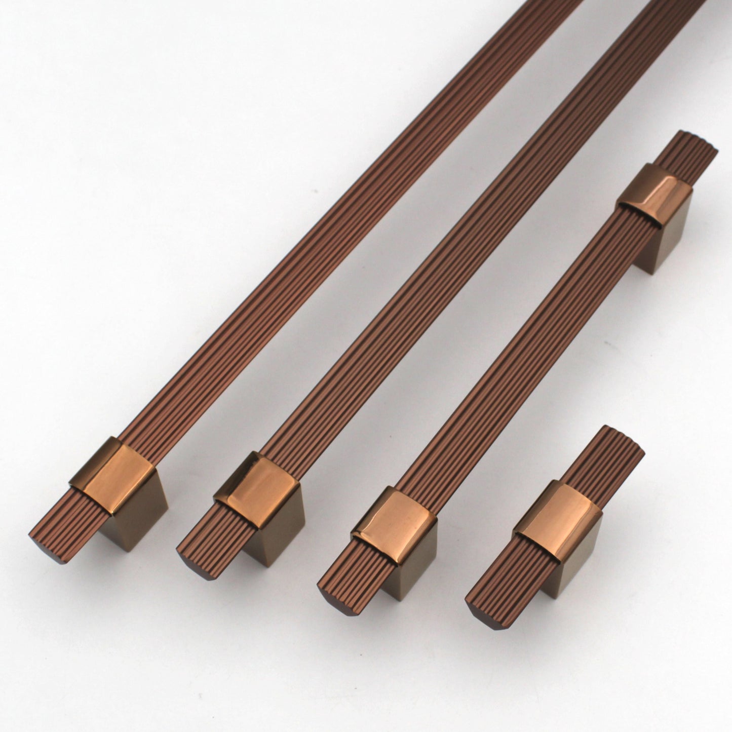 Modern Lining Dual Copper Finish Cabinet Handle - Sold Individually
