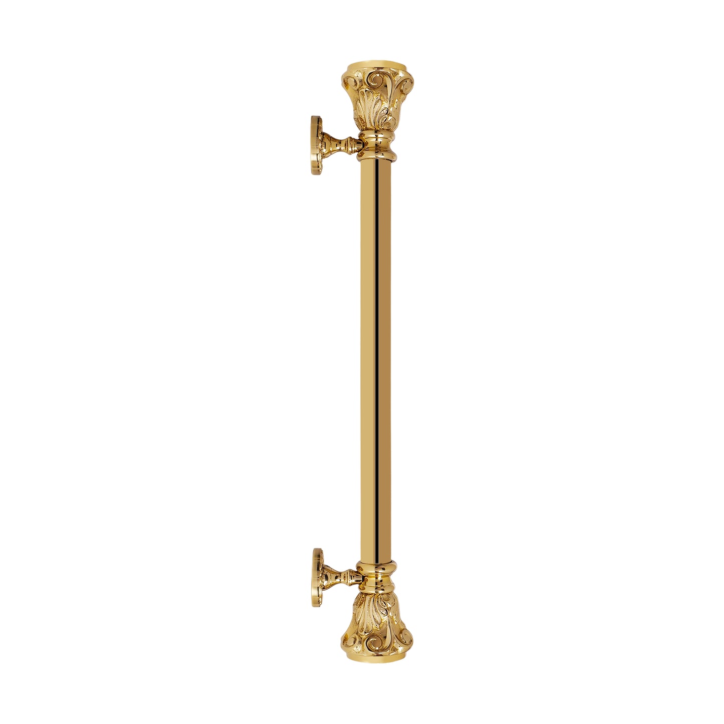 Gold Finish Brass Door Handle: Ornate Entrance Hardware