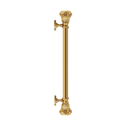 Gold Finish Brass Door Handle: Ornate Entrance Hardware