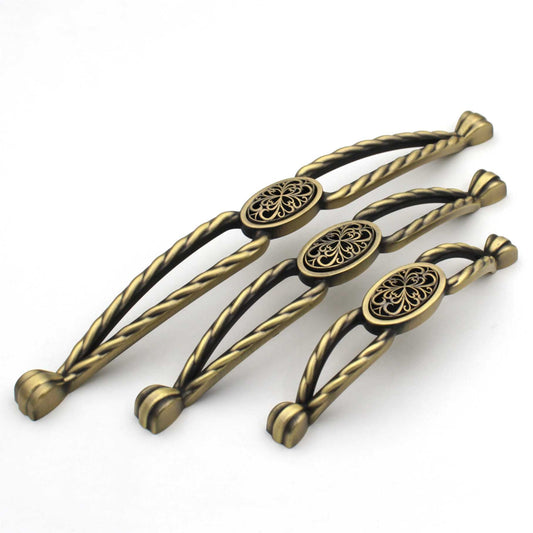 Vintage Carving Handles Pulls Cabinet Drawer Dresser Furniture Knob Handle Pulls - 1 piece
