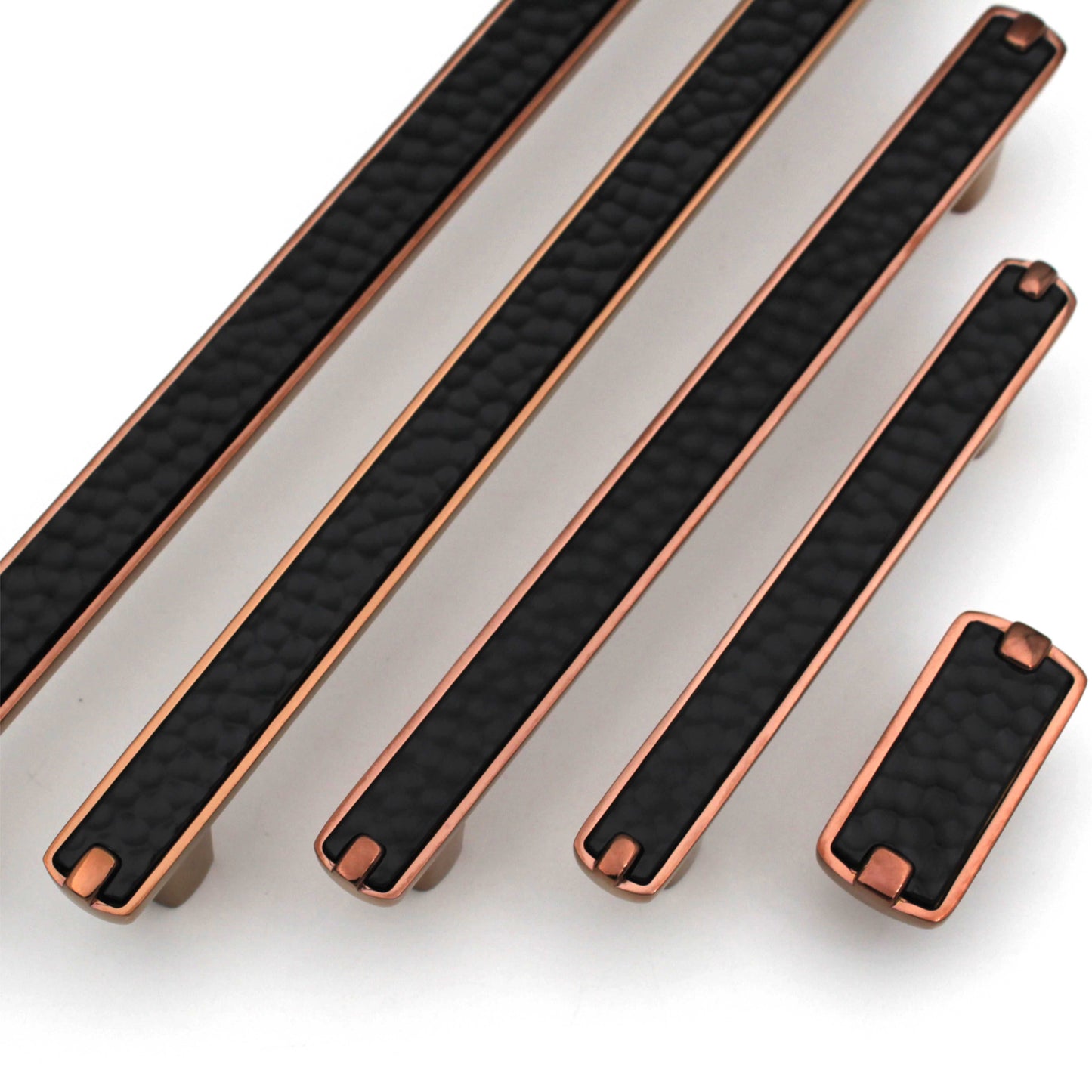 Modern Hammered Black Copper Cabinet Handle: Drawer, Dresser, and Furniture Pull