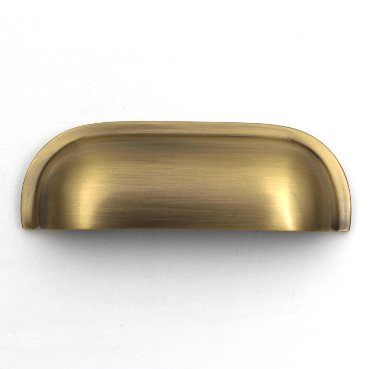 Polished Brass Cup Curved Cabinet Pulls, Modern Drawer Handles (1 pc)