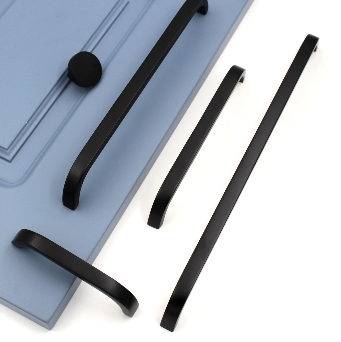 Premium Thin Black Brass Bar Handles, Modern Cabinet Hardware, Furniture Pulls for Doors, Cabinets, Cupboards & Drawers