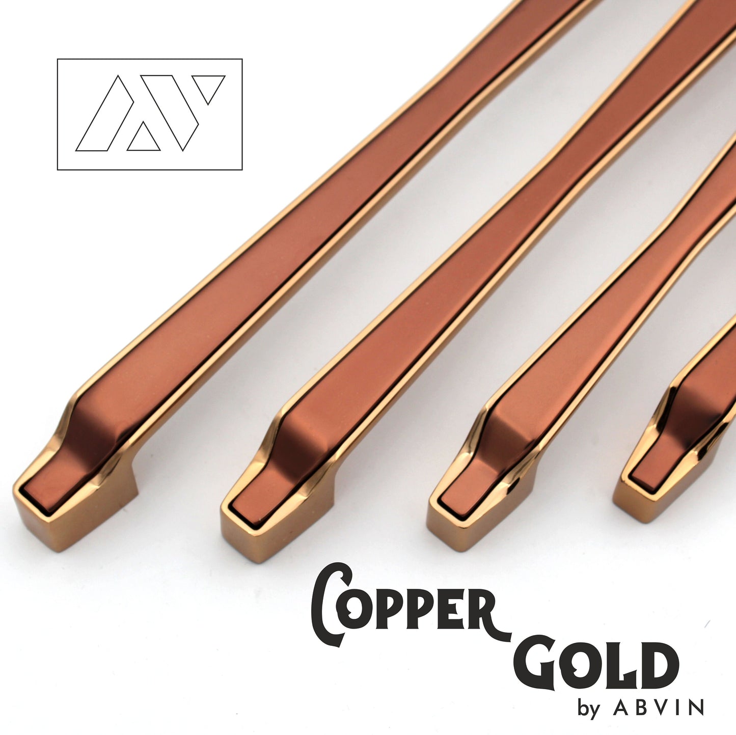 Modern Copper Gold Handles Pulls Cabinet Drawer Dresser Furniture Knob Handle Appliance Pulls - 1 pcs