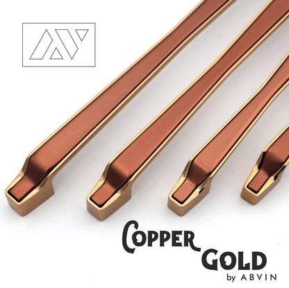 Modern Copper Gold Handles Pulls Cabinet Drawer Dresser Furniture Knob Handle Appliance Pulls - 1 pcs