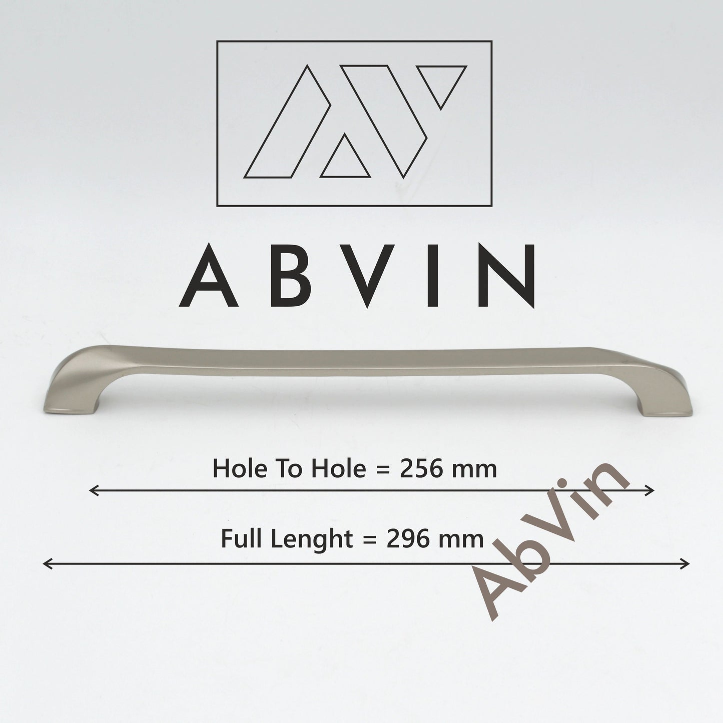 ABVIN PREMIUM Curved Sartin SS Modern Solid Long Pull Bar Handles For Doors Cabinets Cupboards Drawers - 1 piece