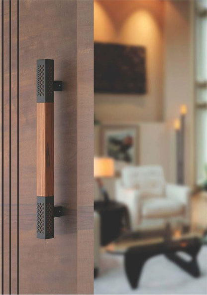 Black Wood Door Handle, Door Handles for Main Door, Handle Head Design - 1 Pcs